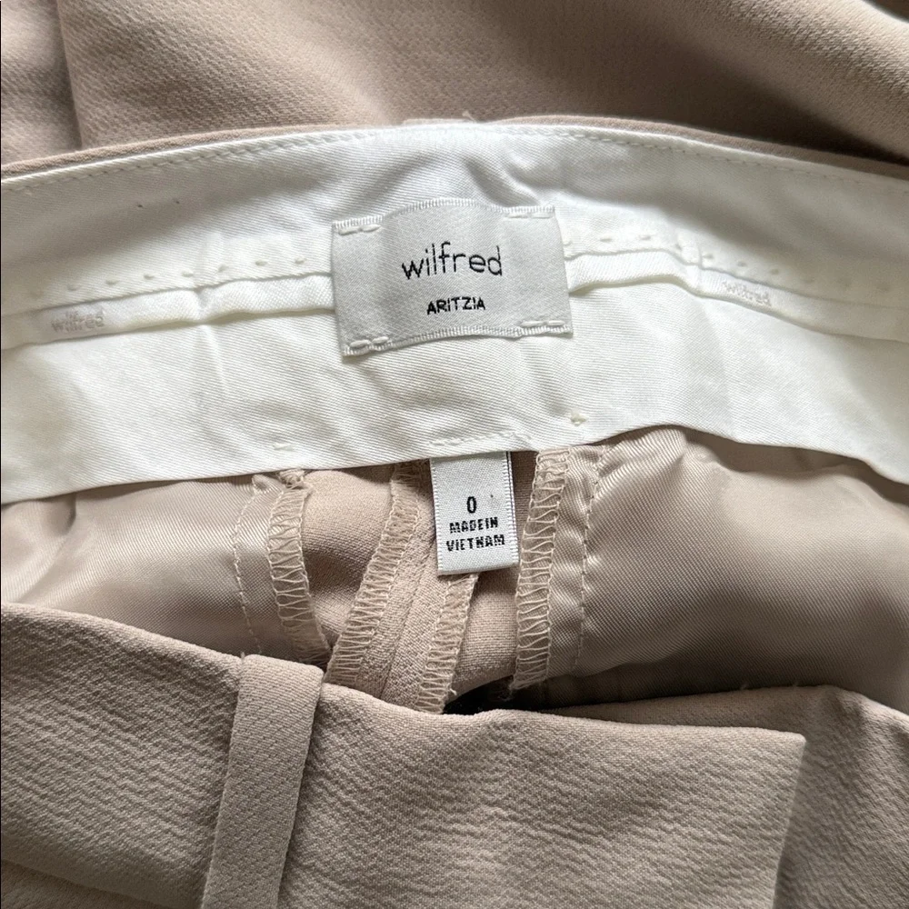 Aritzia Wilfred Marcona Beige Clover Carrot Pants 0 - Picture 6 of 7